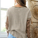  HIDDEN GEMS | Stripe Patchwork Long Sleeve Top