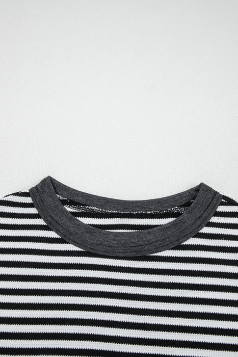 HIDDEN GEMS | Stripe Patchwork Long Sleeve Top
