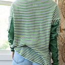  HIDDEN GEMS | Stripe Patchwork Long Sleeve Top