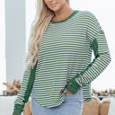  HIDDEN GEMS | Stripe Patchwork Long Sleeve Top