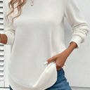  HIDDEN GEMS | Solid Waffle Knit Long Sleeve Top