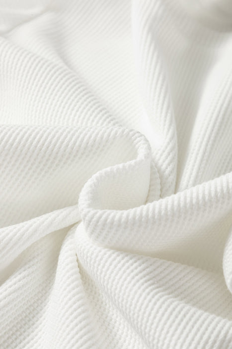 HIDDEN GEMS | Solid Waffle Knit Long Sleeve Top