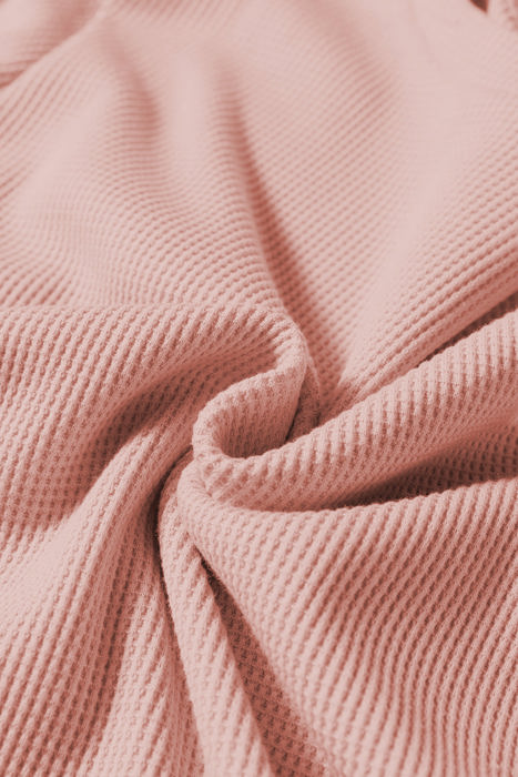HIDDEN GEMS | Solid Waffle Knit Long Sleeve Top