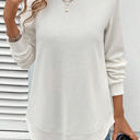  HIDDEN GEMS | Solid Waffle Knit Long Sleeve Top