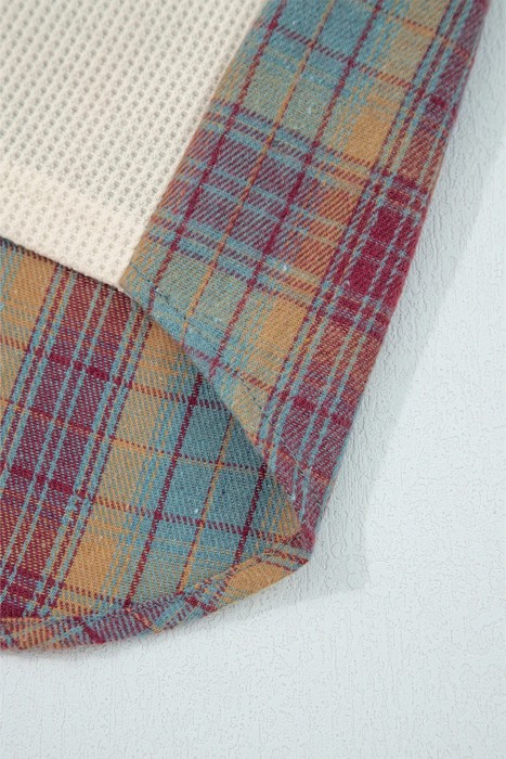 HIDDEN GEMS | Plaid Patchwork Waffle Knit Top