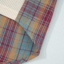  HIDDEN GEMS | Plaid Patchwork Waffle Knit Top