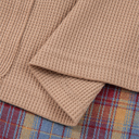  HIDDEN GEMS | Plaid Patchwork Waffle Knit Top