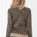  HIDDEN GEMS | Leopard Textured Long Sleeve Top