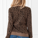  HIDDEN GEMS | Leopard Textured Long Sleeve Top