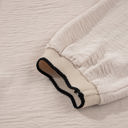  HIDDEN GEMS | Contrast Trim Scallop V-Neck Long Sleeve Blouse