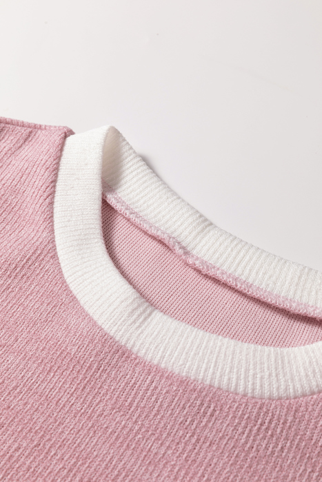 HIDDEN GEMS | Contrast Trim Drop Shoulder Top