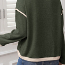  HIDDEN GEMS | Contrast Trim Drop Shoulder Top