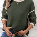  HIDDEN GEMS | Contrast Trim Drop Shoulder Top