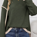 Four Leaf Clover Medium HIDDEN GEMS | Contrast Trim Drop Shoulder Top