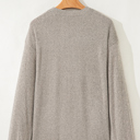  HIDDEN GEMS | Solid Ribbed Knit Drop Shoulder Henley Top