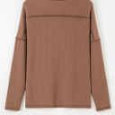  HIDDEN GEMS | Solid Corded Knit Long Sleeve Top
