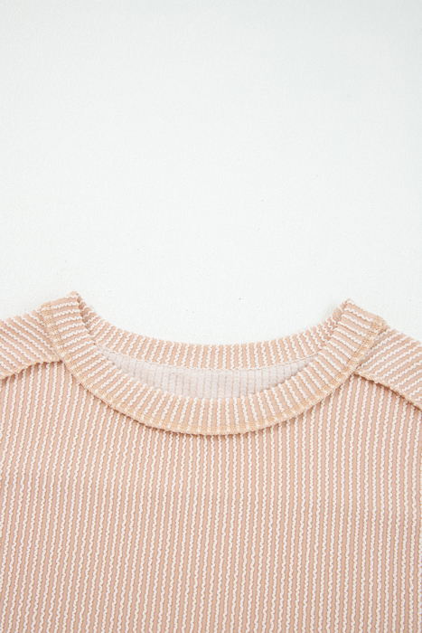 HIDDEN GEMS | Solid Corded Knit Long Sleeve Top