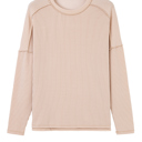  HIDDEN GEMS | Solid Corded Knit Long Sleeve Top