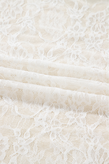 HIDDEN GEMS | Sheer Lace Mesh Mock Neck Top