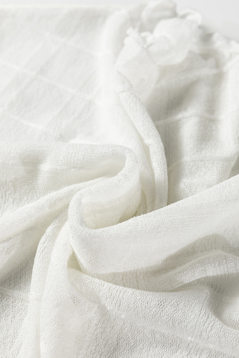 HIDDEN GEMS | Sheer Plaid Mesh Long Sleeve Top