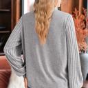  HIDDEN GEMS | Lace Patchwork Ribbed Long Sleeve Top