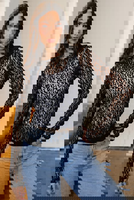 Wildly Cute Leopard Lace Top