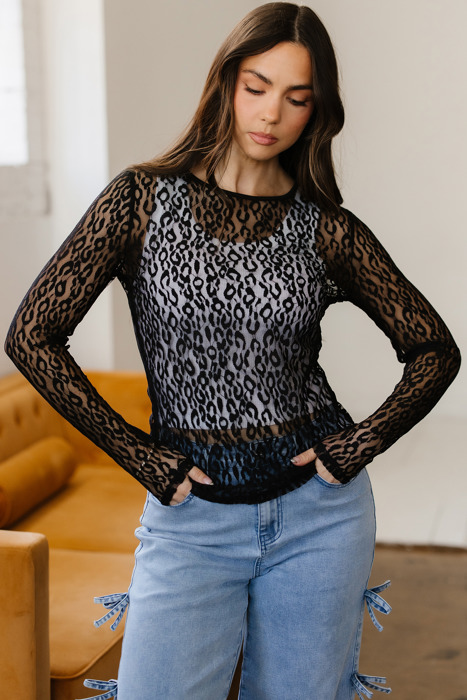 Wildly Cute Leopard Lace Top