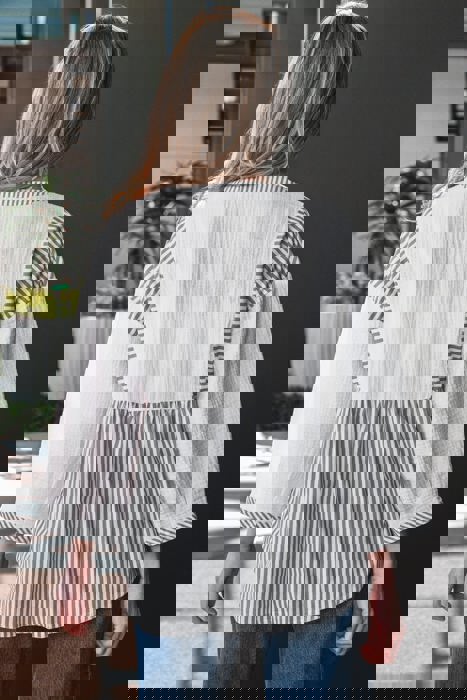 Sail Away Stripe Gauze Blouse