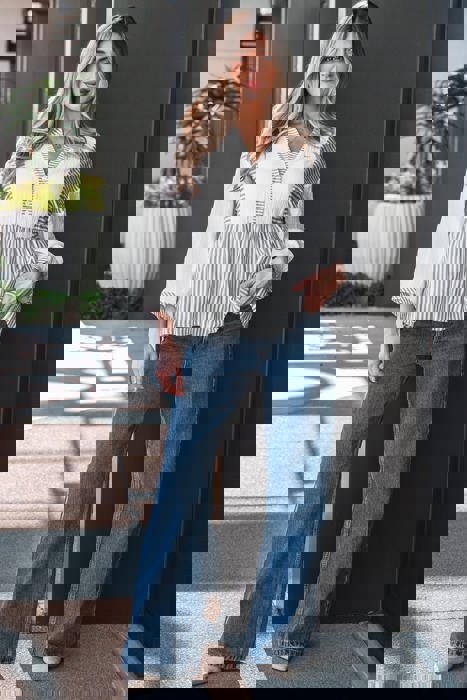 Sail Away Stripe Gauze Blouse