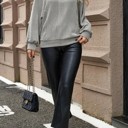  HIDDEN GEMS | Ribbed Knit Round Neck Lantern Sleeve Top