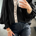  Sweet Intentions Leopard Trim BLouse