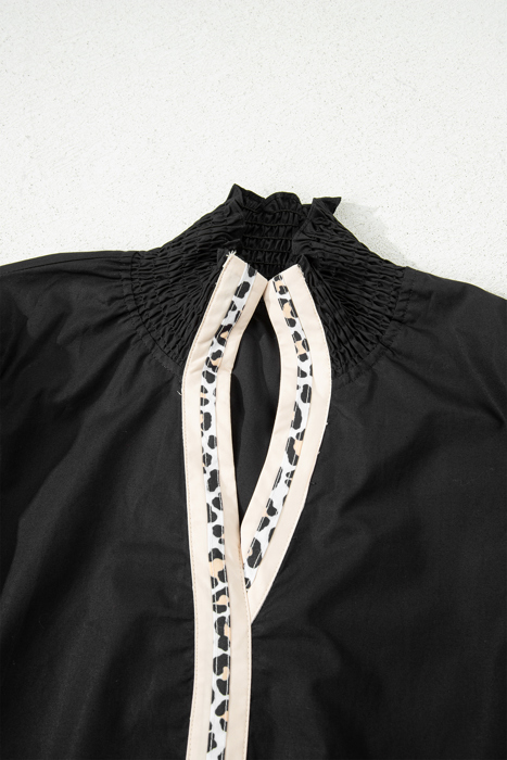 Sweet Intentions Leopard Trim BLouse