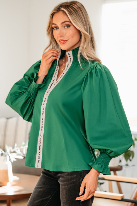Sweet Intentions Leopard Trim BLouse