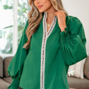  Sweet Intentions Leopard Trim BLouse