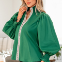  Sweet Intentions Leopard Trim Blouse