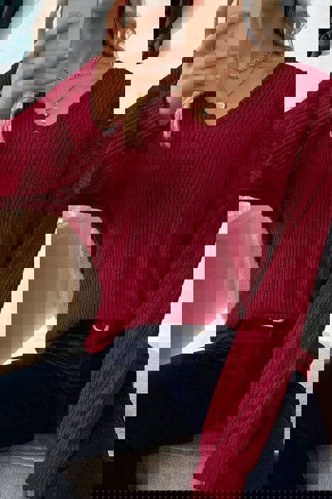 HIDDEN GEMS | Bow Tie Back Long Sleeve Top