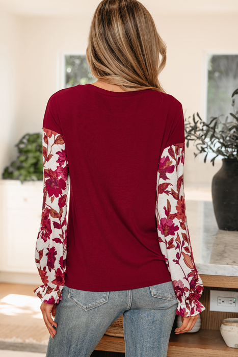 HIDDEN GEMS | Floral Patchwork Long Sleeve Top