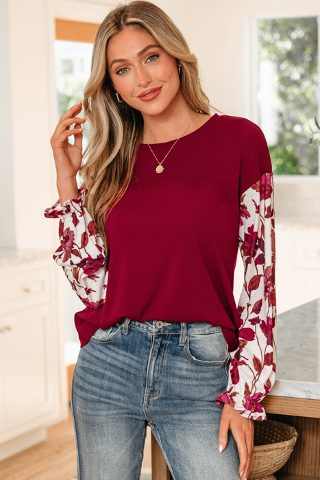 HIDDEN GEMS | Floral Patchwork Long Sleeve Top