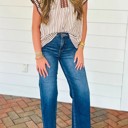  Day Date Stripe Ruffle Top