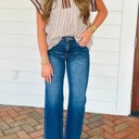  Day Date Stripe Ruffle Top