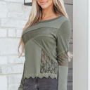  Charmingly Sweet Lace Long Sleeve Top