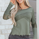  Charmingly Sweet Lace Long Sleeve Top