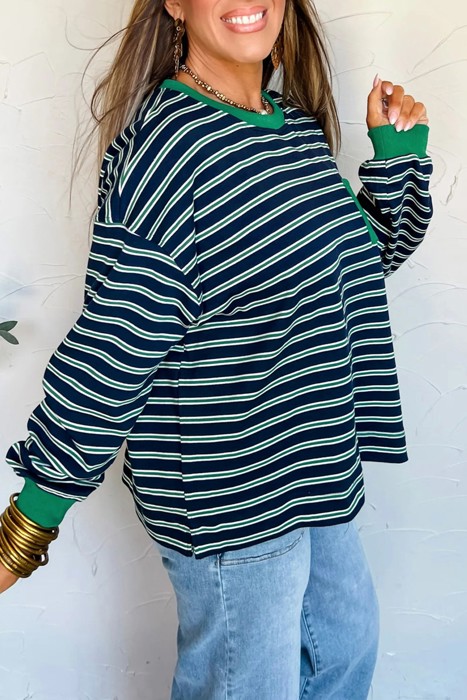 Casually Cool Striped Long Sleeve Top