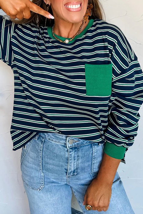 Casually Cool Striped Long Sleeve Top