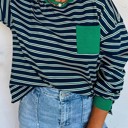  Casually Cool Striped Long Sleeve Top