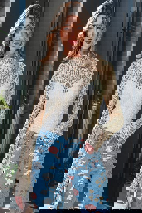 Dreamy Lace Mock Neck Top