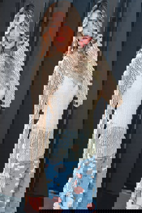 Dreamy Lace Mock Neck Top