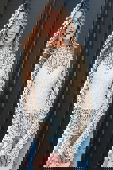 Dreamy Lace Mock Neck Top