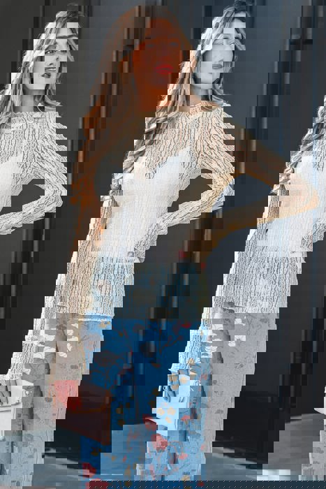 Dreamy Lace Mock Neck Top