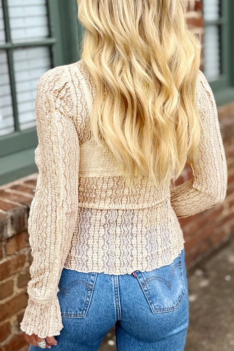 Dreamy Lace Mock Neck Top